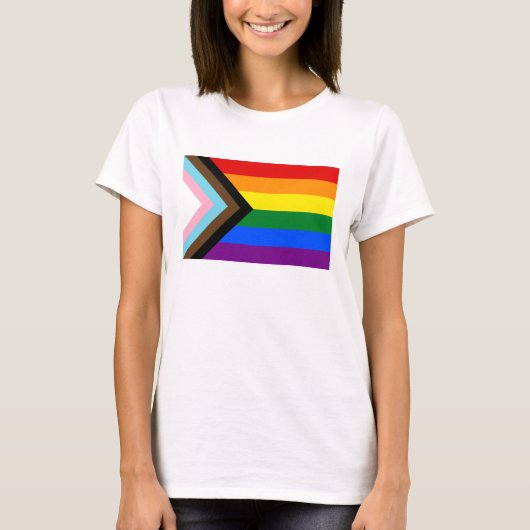 Progress Pride Flag LGBTQ+ T-shirt (Voorkant)