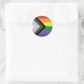 Progress Pride Flag Ronde Sticker (Tas)