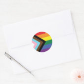 Progress Pride Flag Ronde Sticker (Envelop)