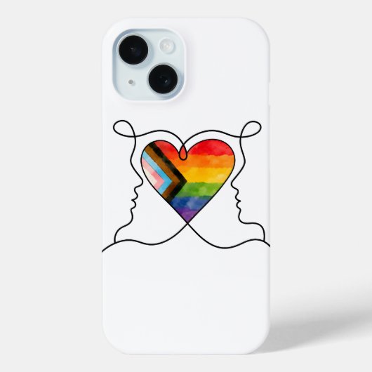 Progress Pride Hart Lijn Kunst Case-Mate iPhone Case (Achterkant)