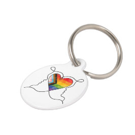 Progress Pride Hart Lijn Kunst Huisdierpenning