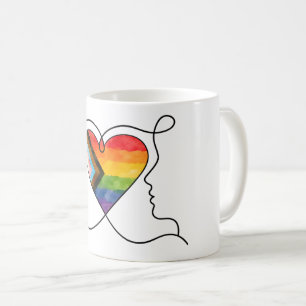 Progress Pride Hart Lijn Kunst Koffiemok