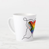 Progress Pride Hart Lijn Kunst Latte Mok (Linkerhoek)