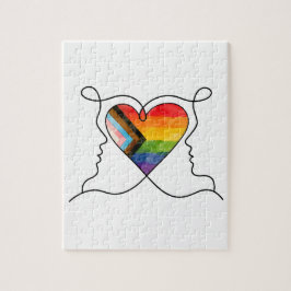 Progress Pride Hart Lijn Kunst Legpuzzel