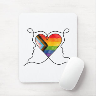 Progress Pride Hart Lijn Kunst Muismat