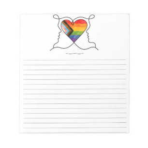 Progress Pride Hart Lijn Kunst Notitieblok