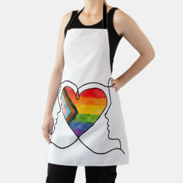 Progress Pride Hart Lijn Kunst Schort