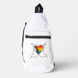 Progress Pride Hart Lijn Kunst Sling Bag