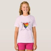 Progress Pride Hart Lijn Kunst T-shirt (Voorkant volledig)