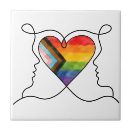 Progress Pride Hart Lijn Kunst Tegeltje