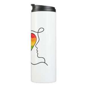 Progress Pride Hart Lijn Kunst Thermosbeker