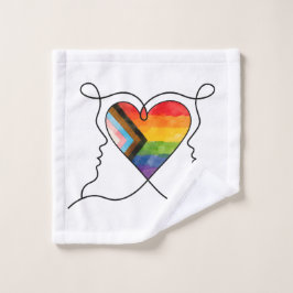 Progress Pride Hart Lijn Kunst Washandje