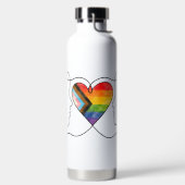 Progress Pride Hart Lijn Kunst Waterfles (Links)