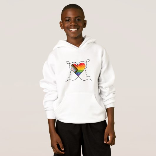 Progress Pride Heart Line Art (Devant entier)