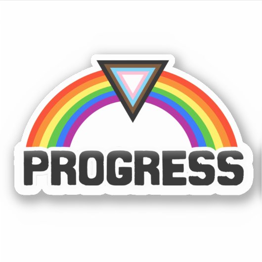 Progress Pride Regenbo sticker (Voorkant)