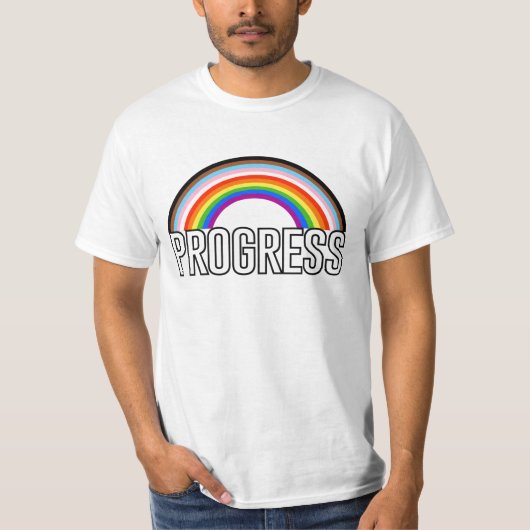 Progress Pride Regenboog T-Shirt (Voorkant)