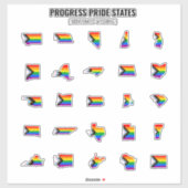 Progress Pride States (M-W) Sticker (Vel)