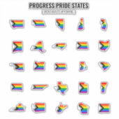 Progress Pride States (M-W) Sticker (Voorkant)