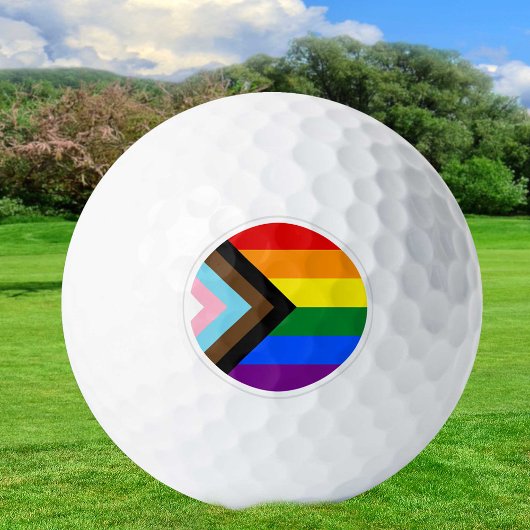Progress Rainbow Flag Golf Balls, Pride, LGBTQ Golfballen