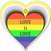 Progress Rainbow Pride Heart Sticker (Voorkant)