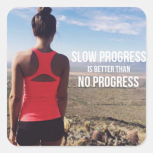 PROGRESS - Women's Workout Motivatie Vierkante Sticker