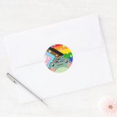 Progressie POC LGBT Pride Vlag Kikker Ronde Sticker (Envelop)