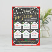 Progressieve buurt vakantie feestje uitnodiging (Staand voorkant)