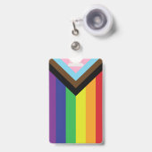 Progressieve LGBTQIA-vlag Badge (Front with Retractable)