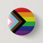 Progressieve LGBTQIA-vlag Ronde Button 3,2 Cm (Voorkant)