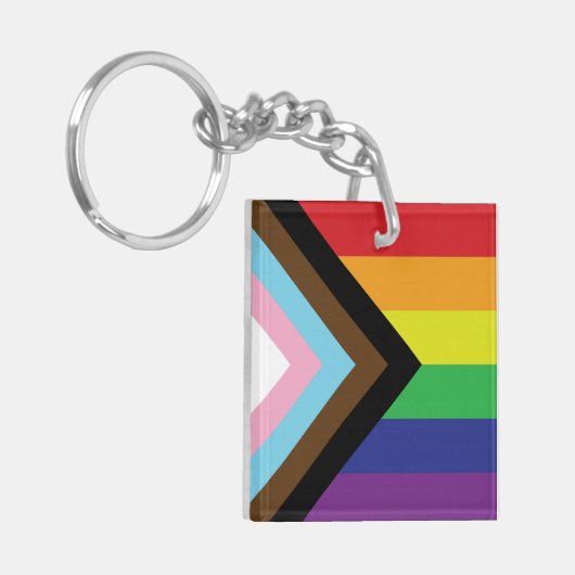 Progressieve LGBTQIA-vlag Sleutelhanger (Voorkant Links)