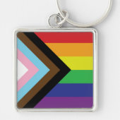 Progressieve LGBTQIA-vlag Sleutelhanger (Voorkant)