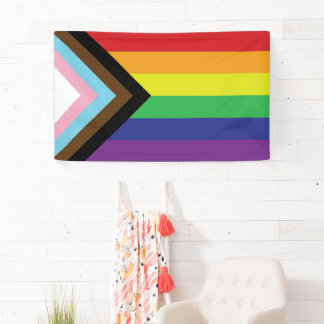 Progressieve LGBTQIA-vlag Spandoek