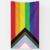 Progressieve LGBTQIA-vlag Spandoek (Verticaal)