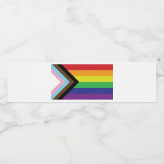 Progressieve LGBTQIA-vlag Waterfles Etiket (Enkel label)