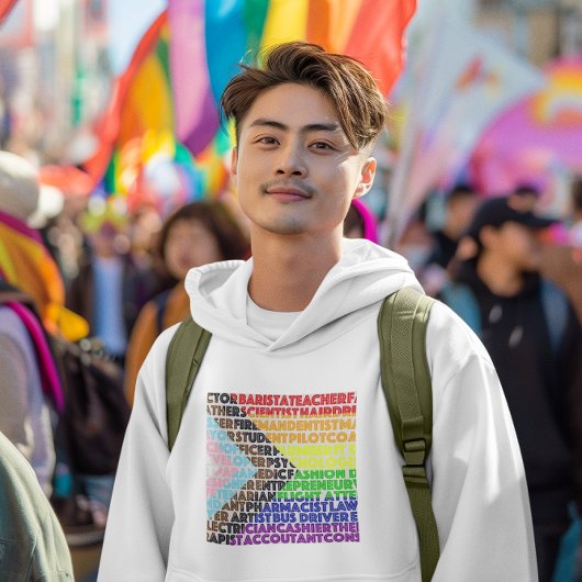 Progressieve Rainbow Flag LGBT Gay Script Hoodie
