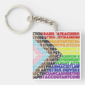 Progressieve Rainbow Flag LGBT Gay Script Sleutelhanger (Voorkant)