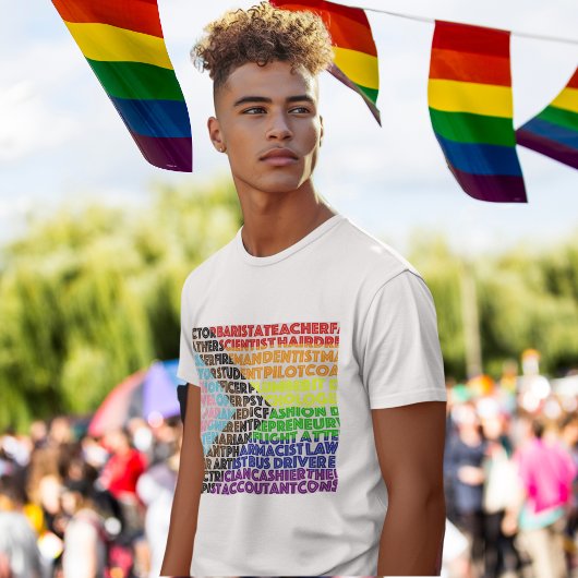 Progressieve Rainbow Flag LGBT Gay Script T-shirt