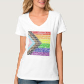 Progressieve Rainbow Flag LGBT Gay Script T-shirt (Voorkant)