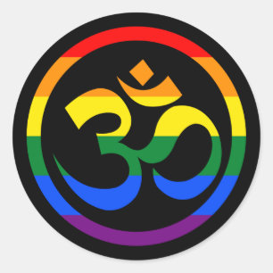 Progressieve Regenboog LGBTQ Goa Community Symbool Ronde Sticker