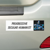 Progressieve seculiere humanist - blauw bumpersticker (Op auto)