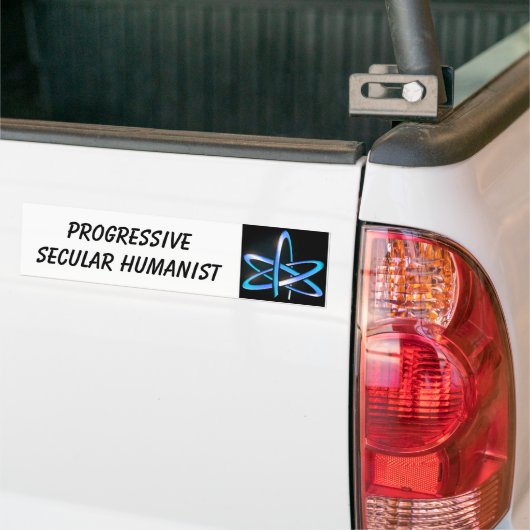 Progressieve seculiere humanist - blauw bumpersticker (Op Truck)