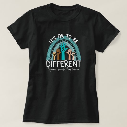 Progressieve supranucleaire pijnlijke Blauwgroen p T-shirt (Design voorkant)