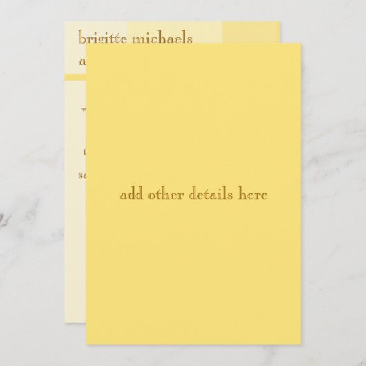 Progression jaune Faire-part de mariage moderne (Devant / Derrière)