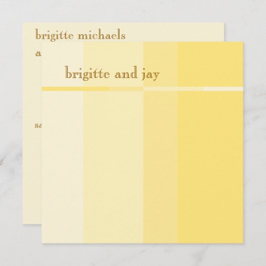 Progression jaune Faire-part de mariage moderne (Devant / Derrière)