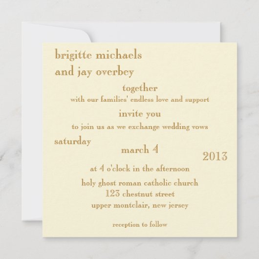 Progression jaune Faire-part de mariage moderne (Dos)