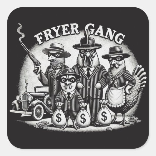 "Prohibition Pullets" Vierkante Sticker (Voorkant)