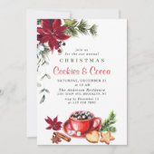 Proinsettia kerstkoekjes en cacaofeestdag kaart (Voorkant)