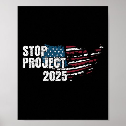 Project 2025 Anti Trump Amerikaanse vlag Poster (Voorkant)
