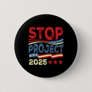 Project 2025 Anti Trump VS vlag politieke vrouwen Ronde Button 5,7 Cm