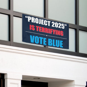 Project 2025 is angstaanjagend - STEM BLAUW 2024 Spandoek